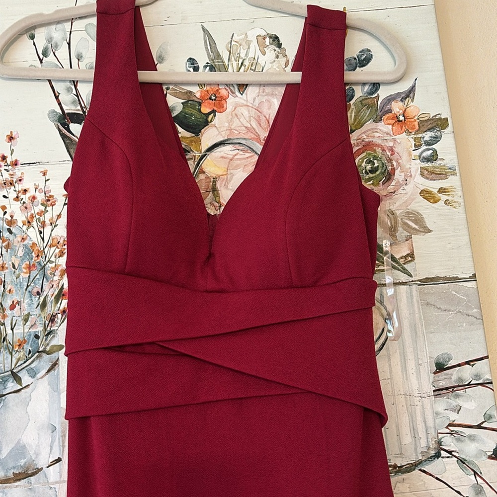 Windsor Evening Gown Zip Up Back Floor Length in Red - Picture 2 of 4
